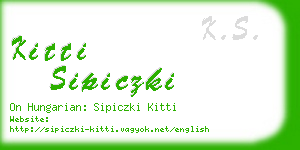 kitti sipiczki business card